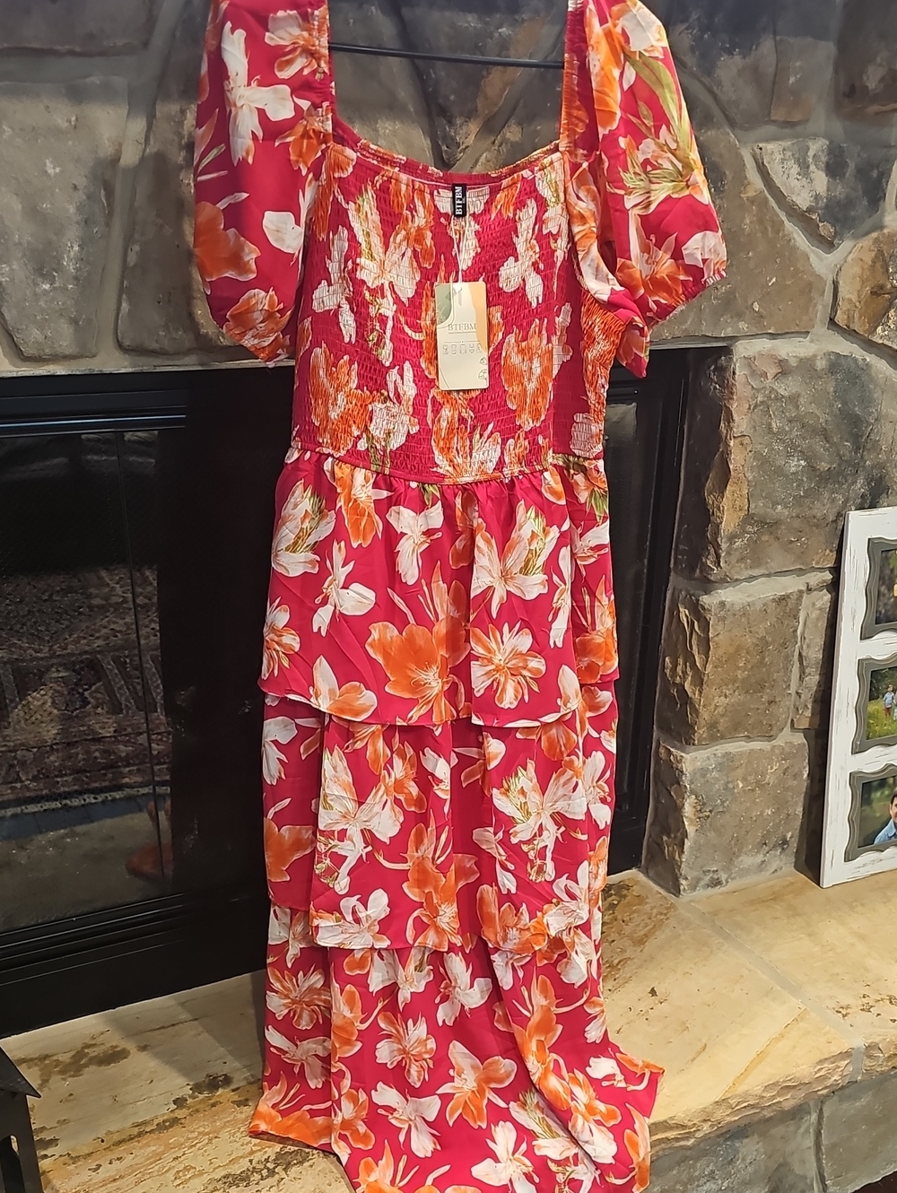 BTFBM Pink Floral Maxi Dress XXL